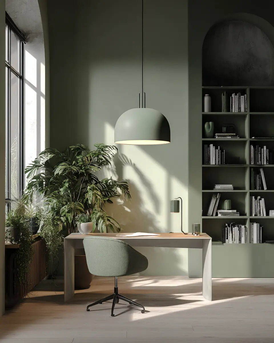 Sage Green Minimalist Home Office Decor Ideas