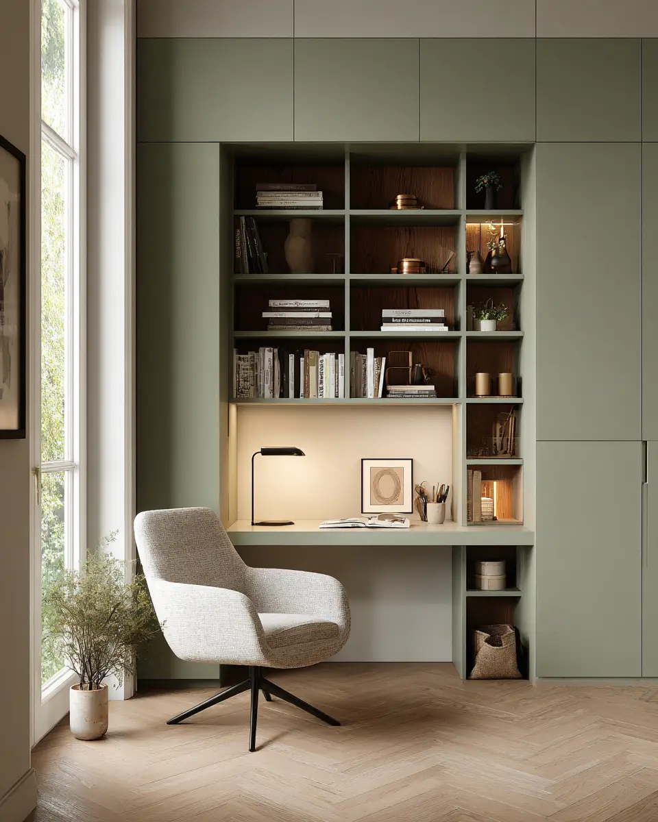 Sage Green Minimalist Home Office Decor Ideas