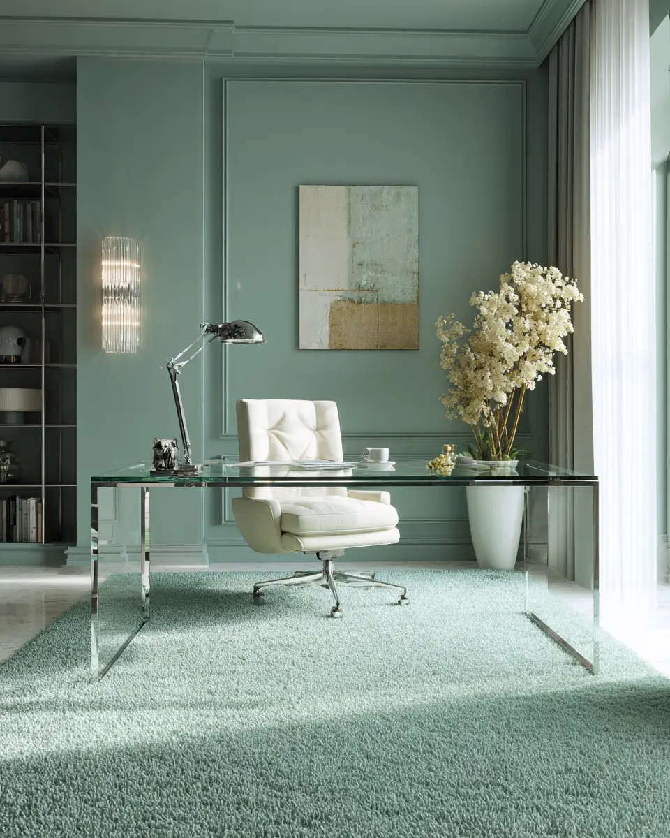 Sage Green Minimalist Home Office Decor Ideas