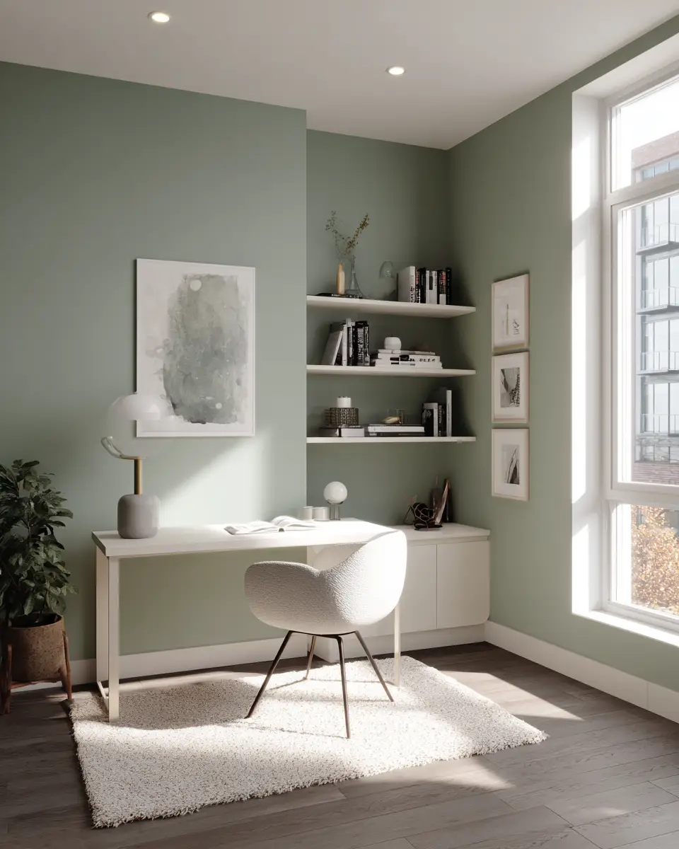 Sage Green Minimalist Home Office Decor Ideas