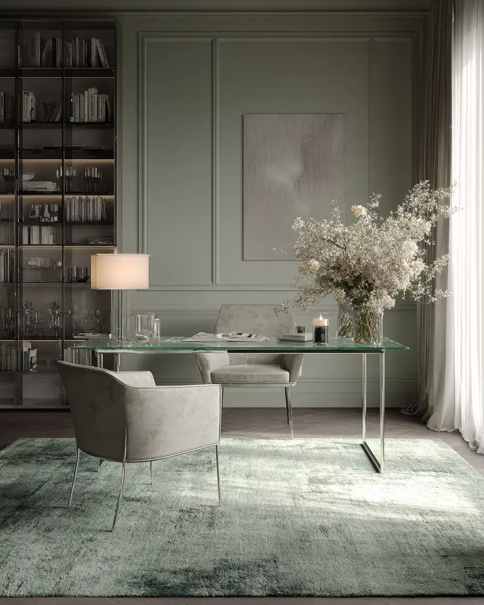 Sage Green Minimalist Home Office Decor Ideas