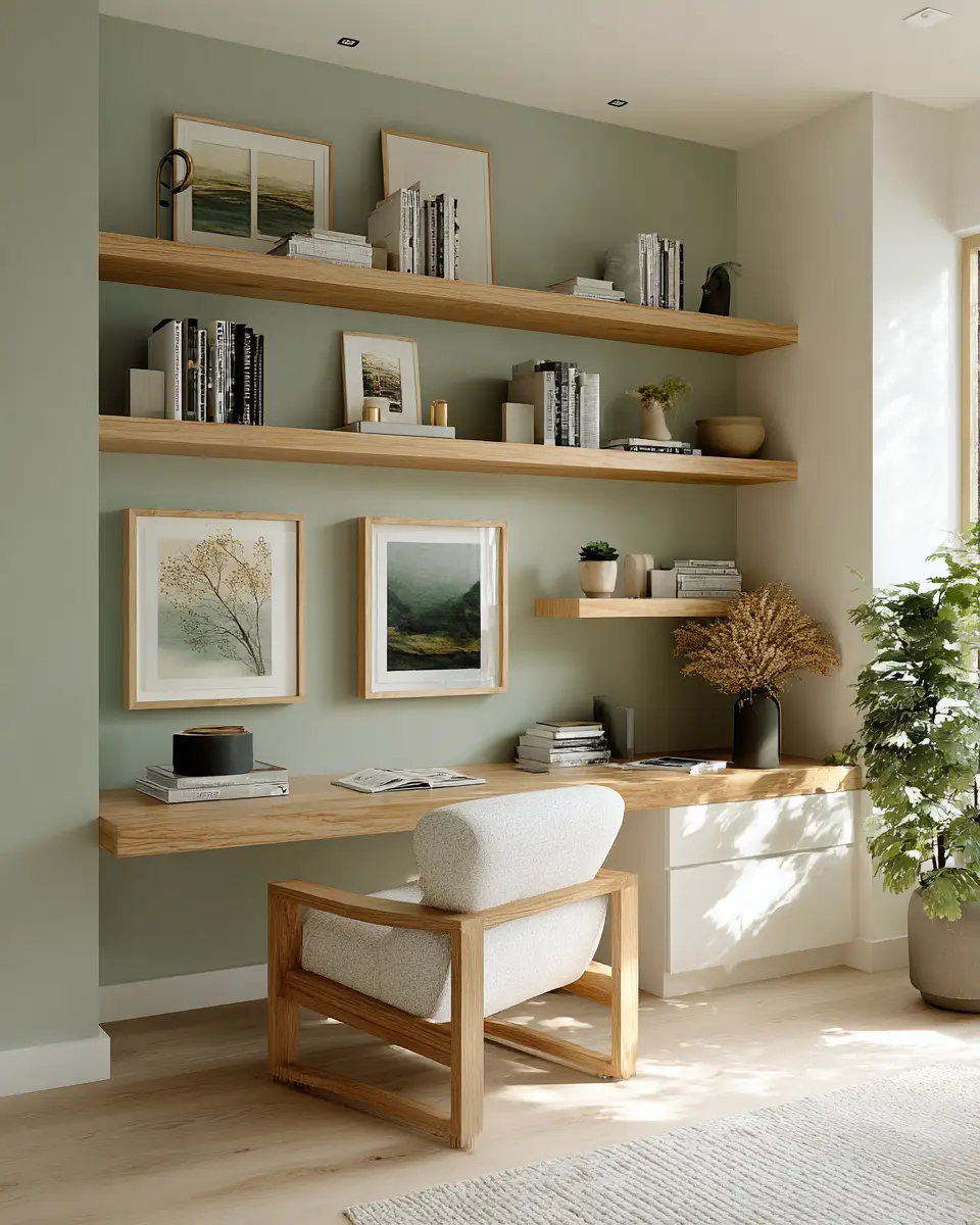 Sage Green Minimalist Home Office Decor Ideas
