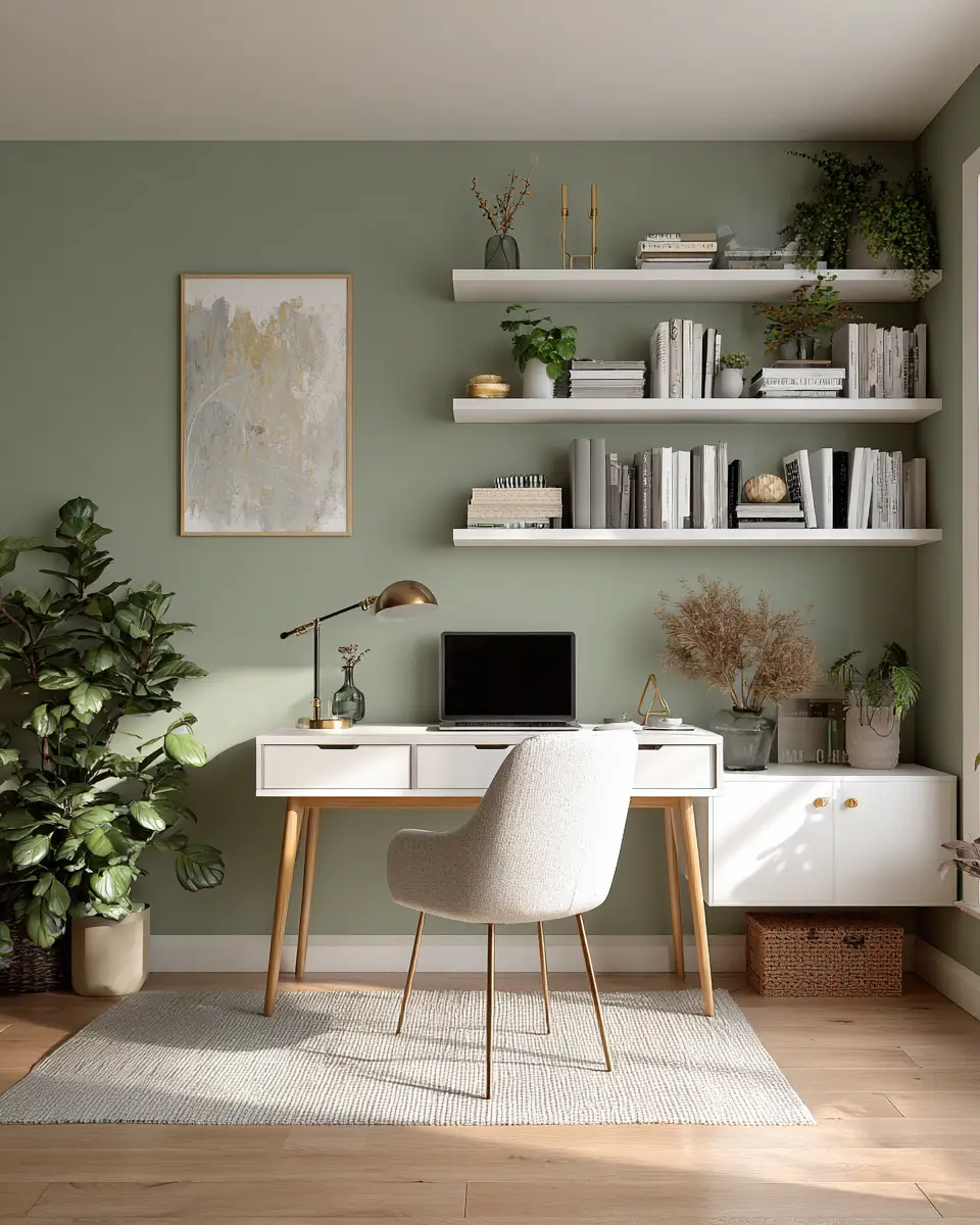 Sage Green Minimalist Home Office Decor Ideas