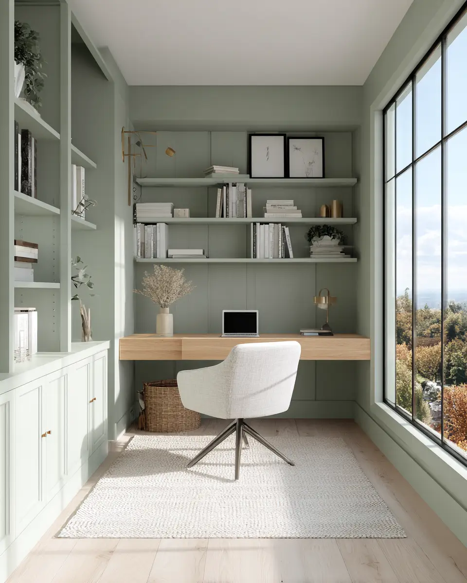 Sage Green Minimalist Home Office Decor Ideas