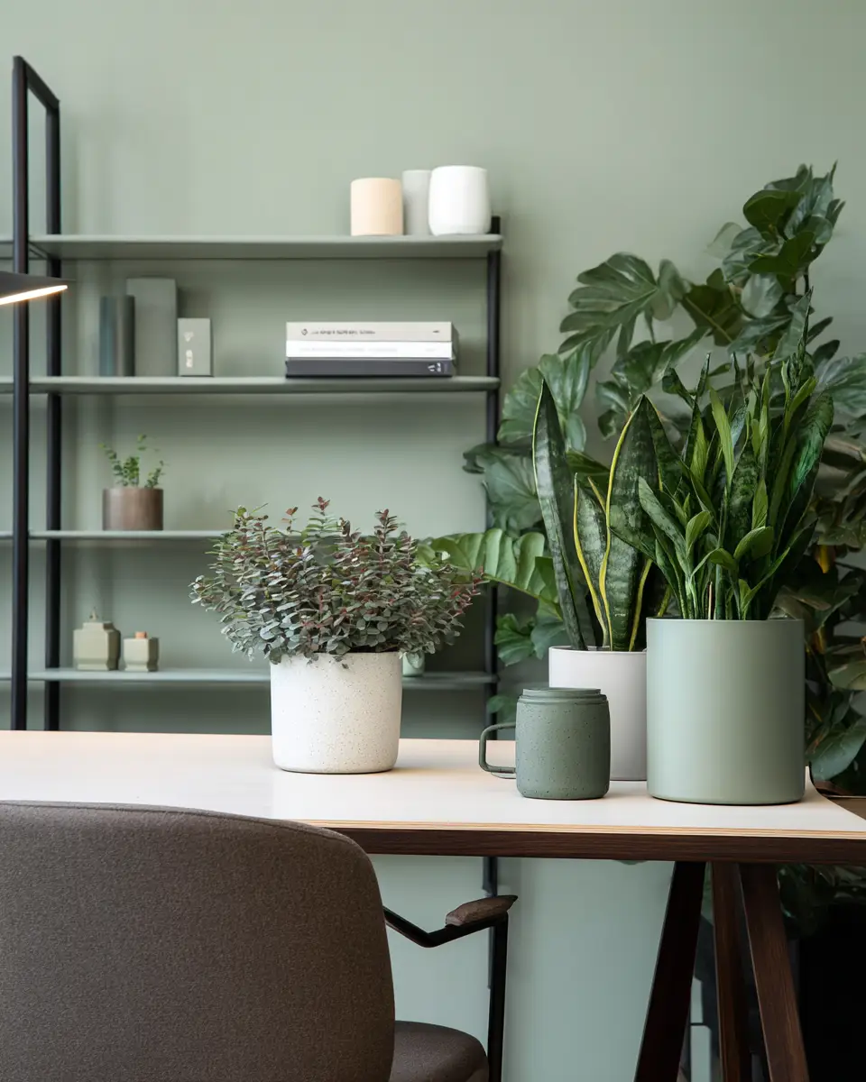 Sage Green Minimalist Home Office Decor Ideas