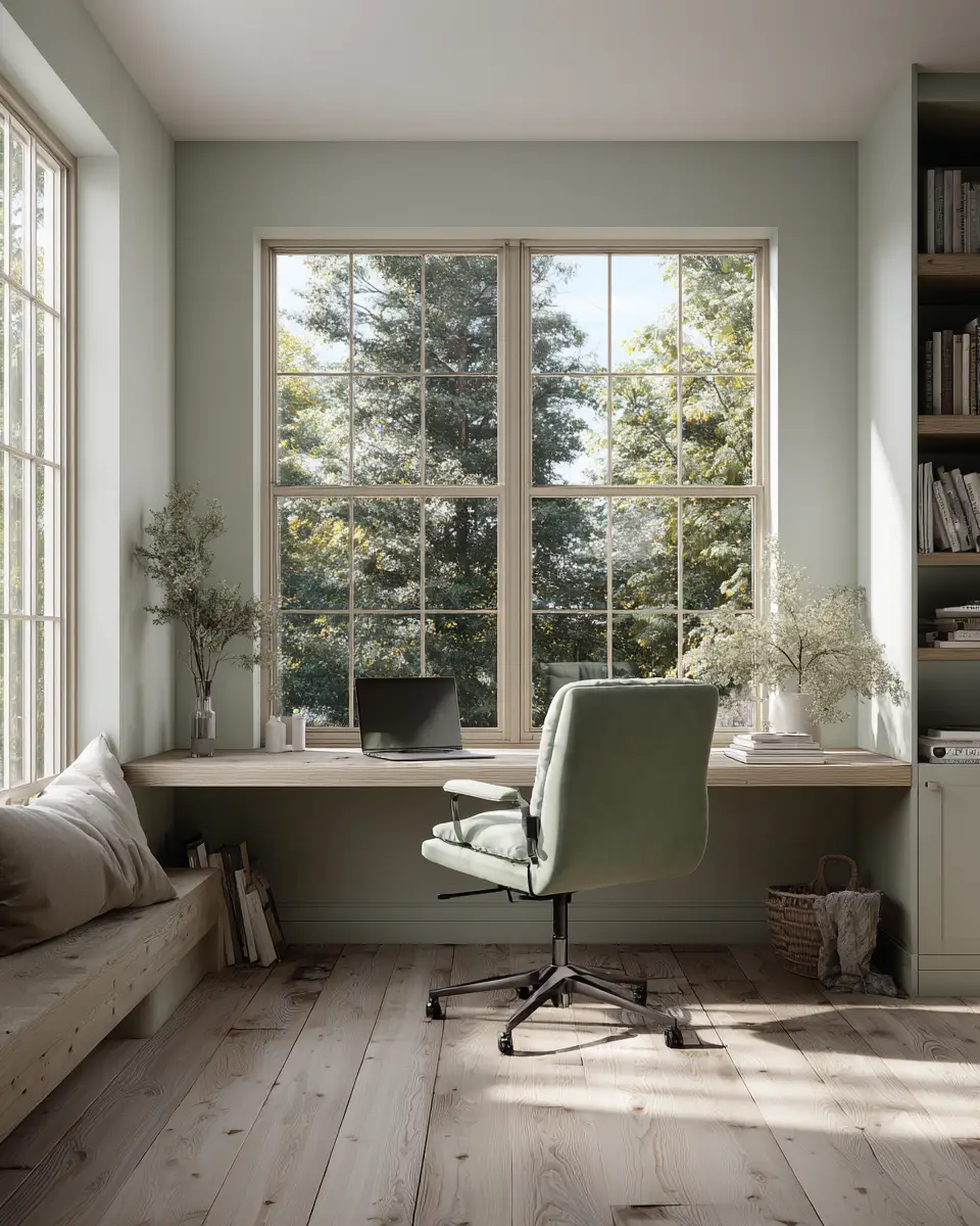 Sage Green Minimalist Home Office Decor Ideas