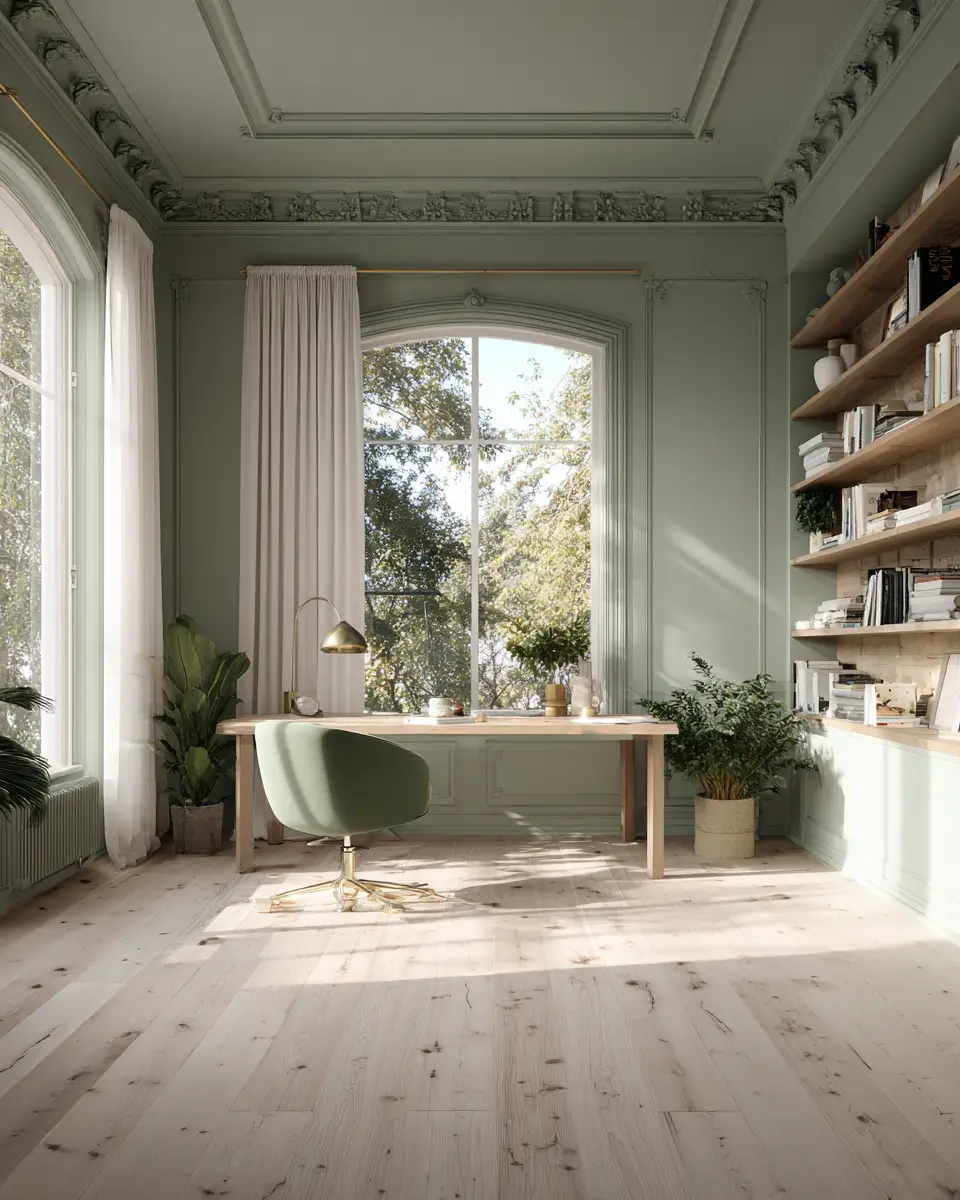 Sage Green Minimalist Home Office Decor Ideas