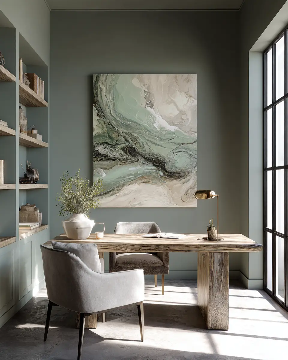Sage Green Minimalist Home Office Decor Ideas