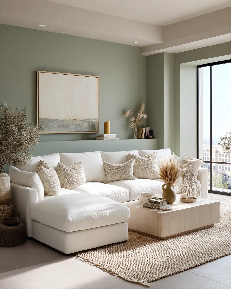 Sage Green Minimalist Living Room Decor Ideas