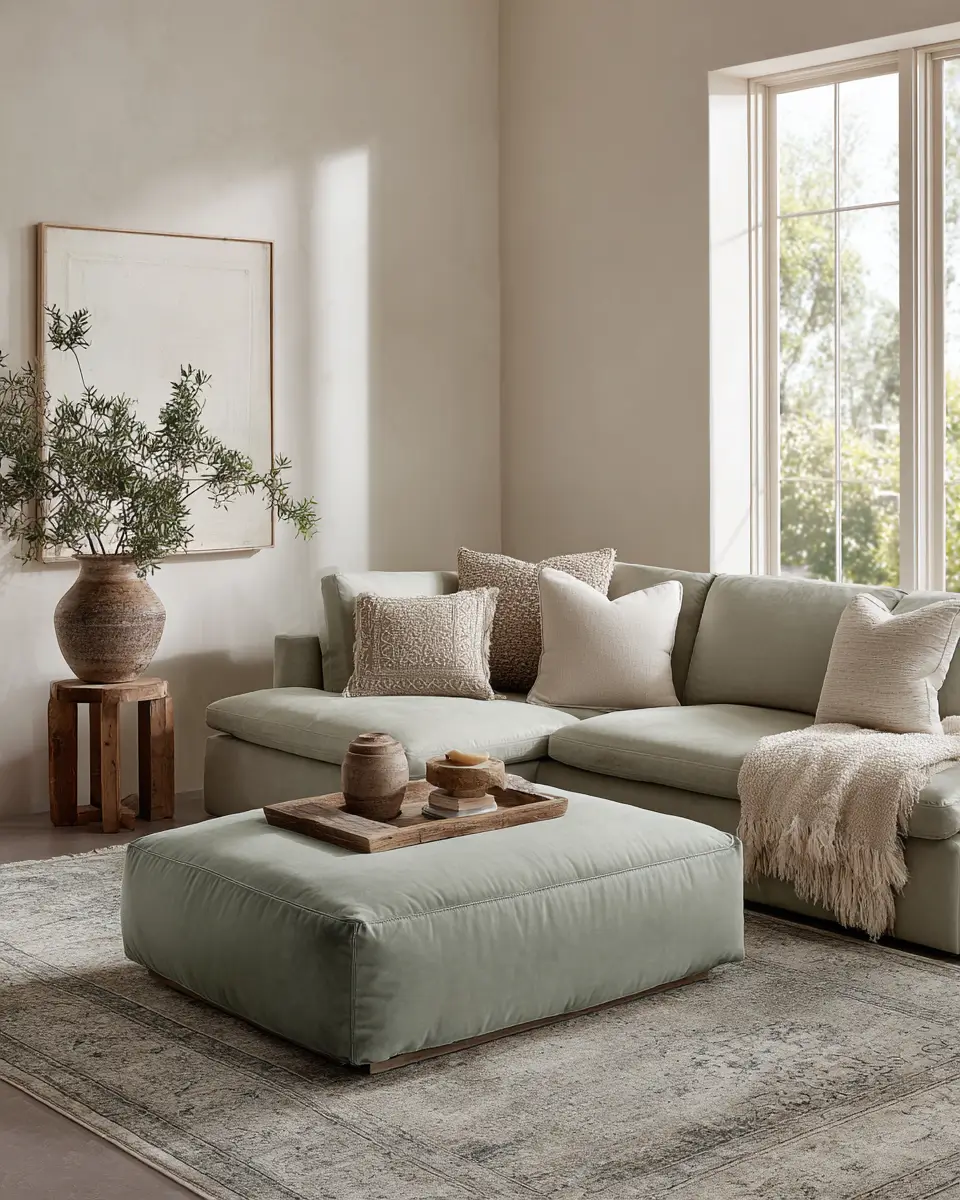 Sage Green Minimalist Living Room Decor Ideas