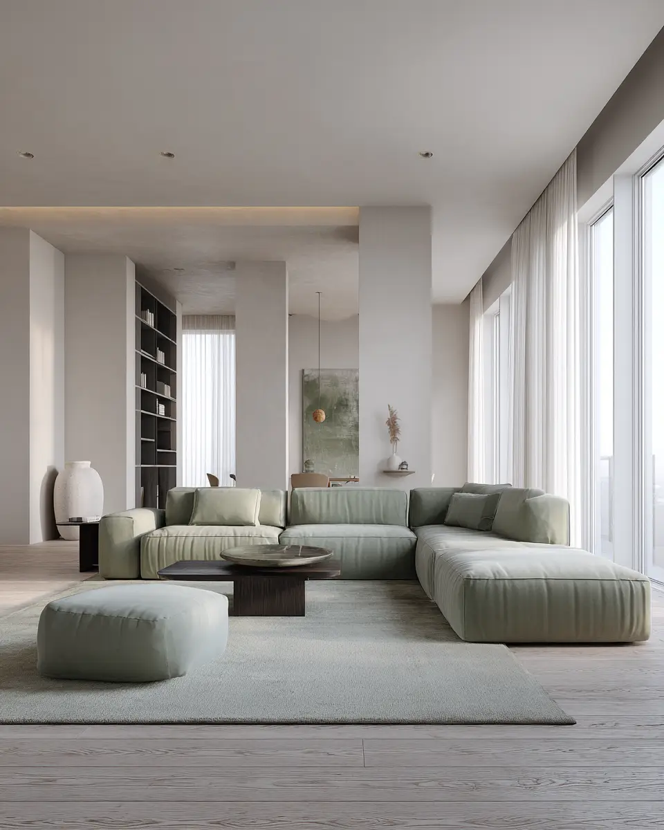 Sage Green Minimalist Living Room Decor Ideas