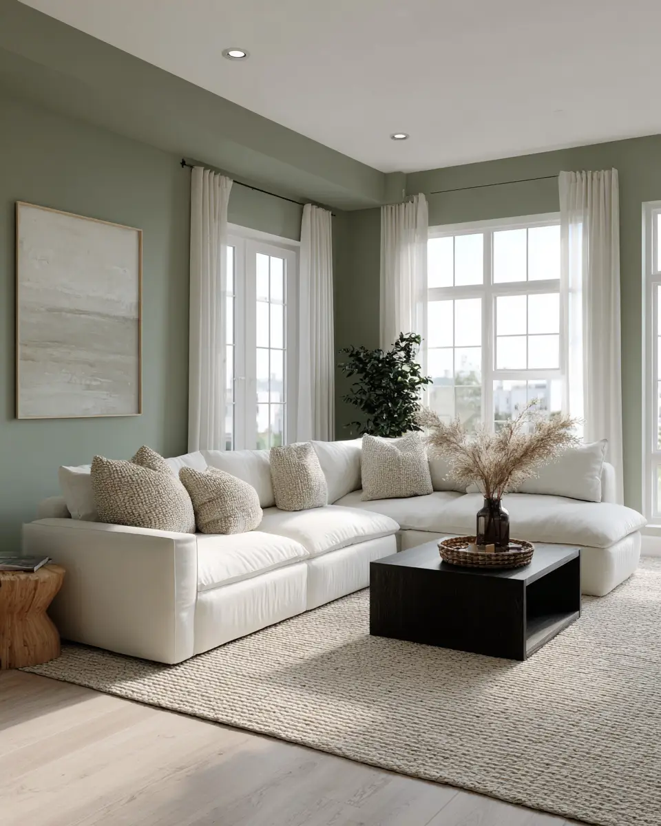 Sage Green Minimalist Living Room Decor Ideas