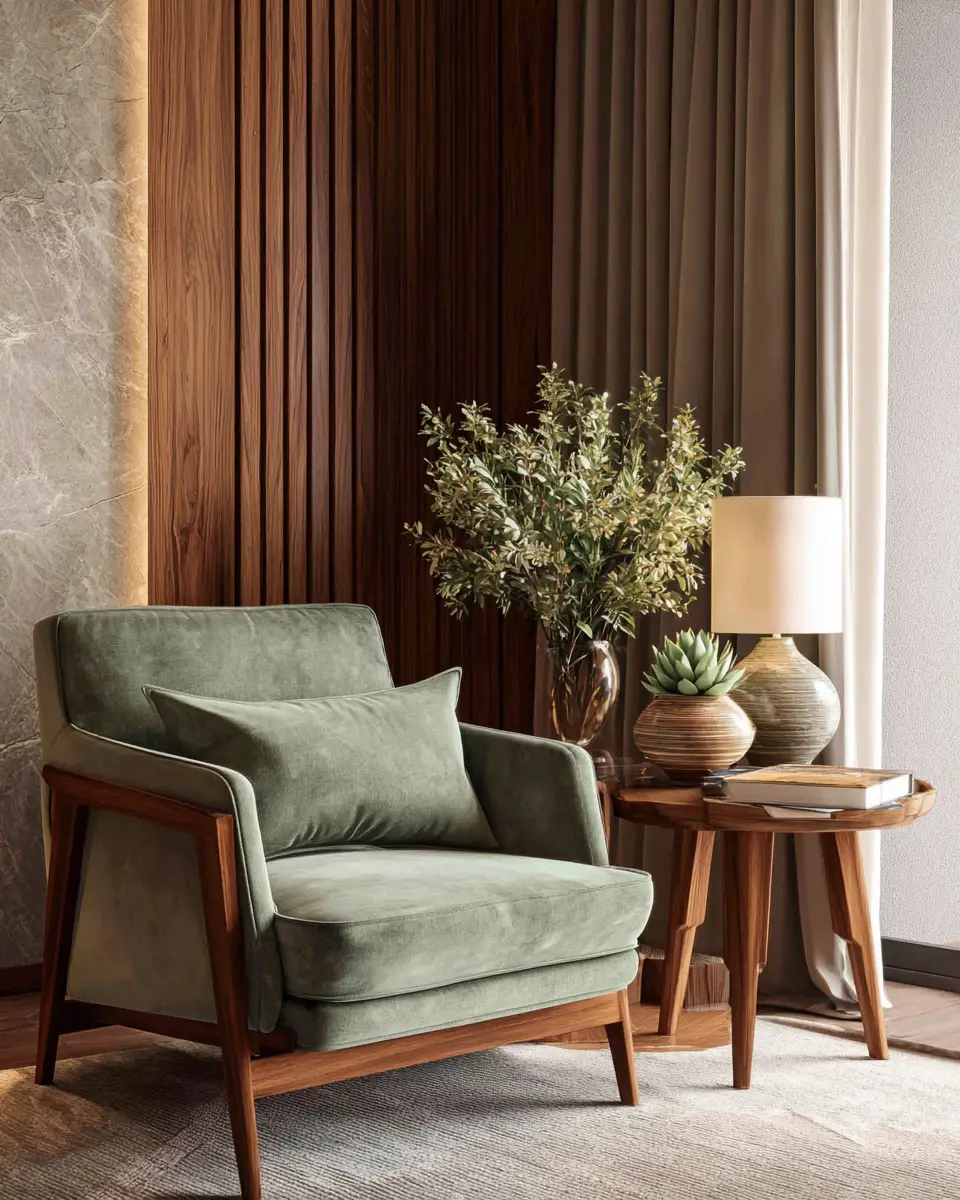 Sage Green Modern Living Room Decor Ideas