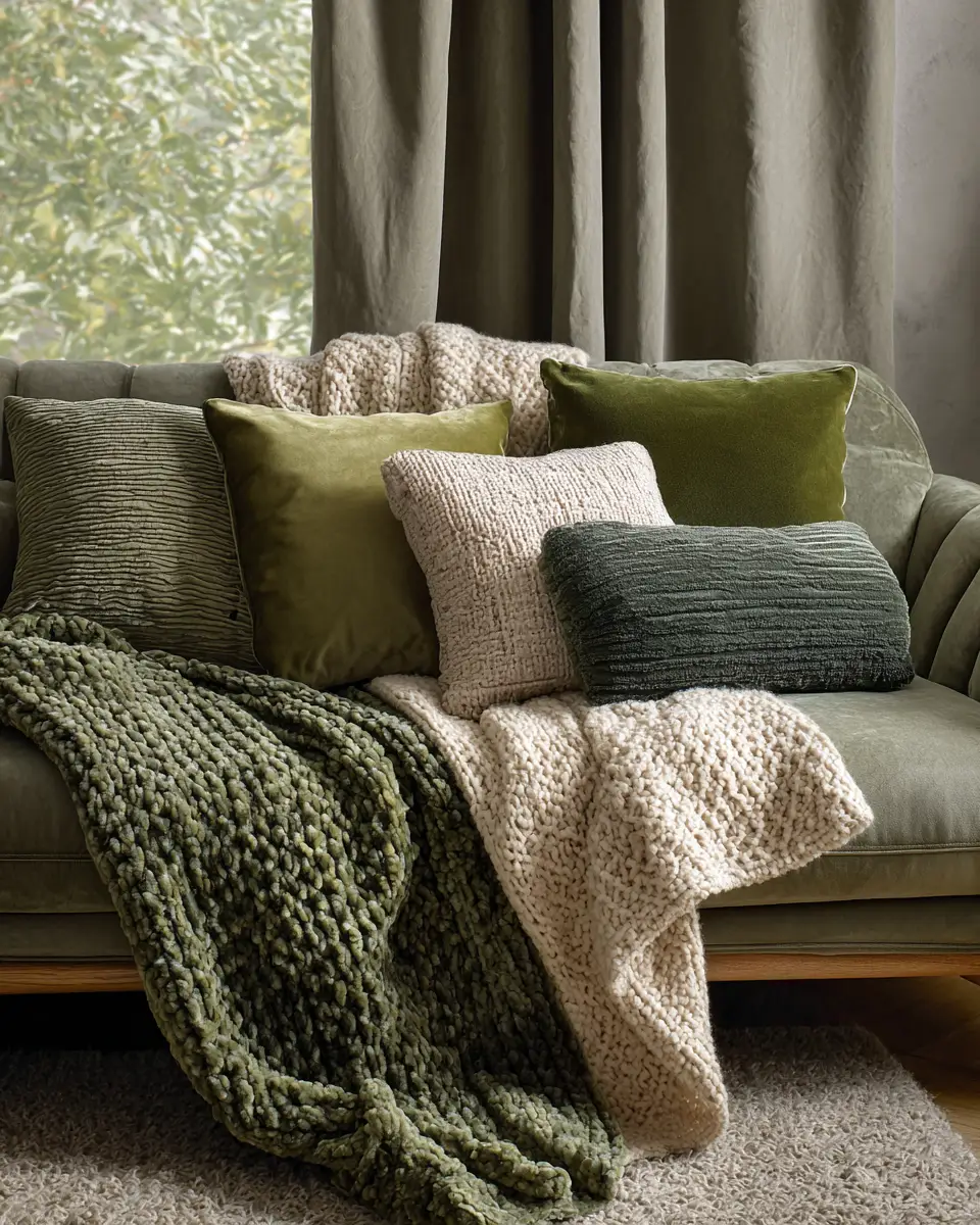 Sage Green Modern Living Room Decor Ideas