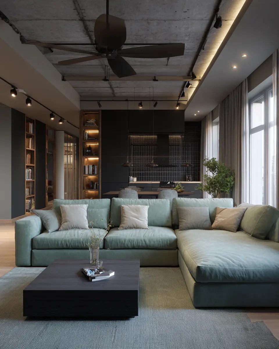 Sage Green Modern Living Room Decor Ideas