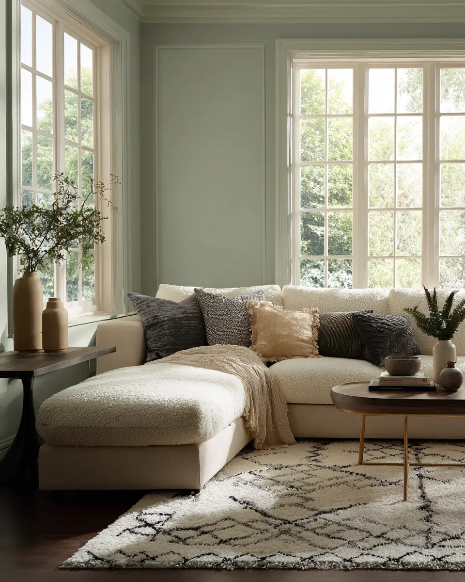 Sage Green Modern Living Room Decor Ideas