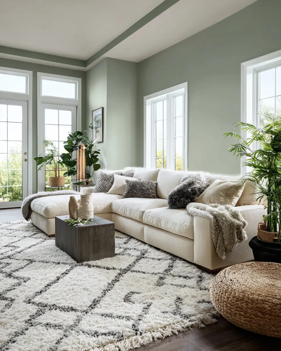 Sage Green Modern Living Room Decor Ideas