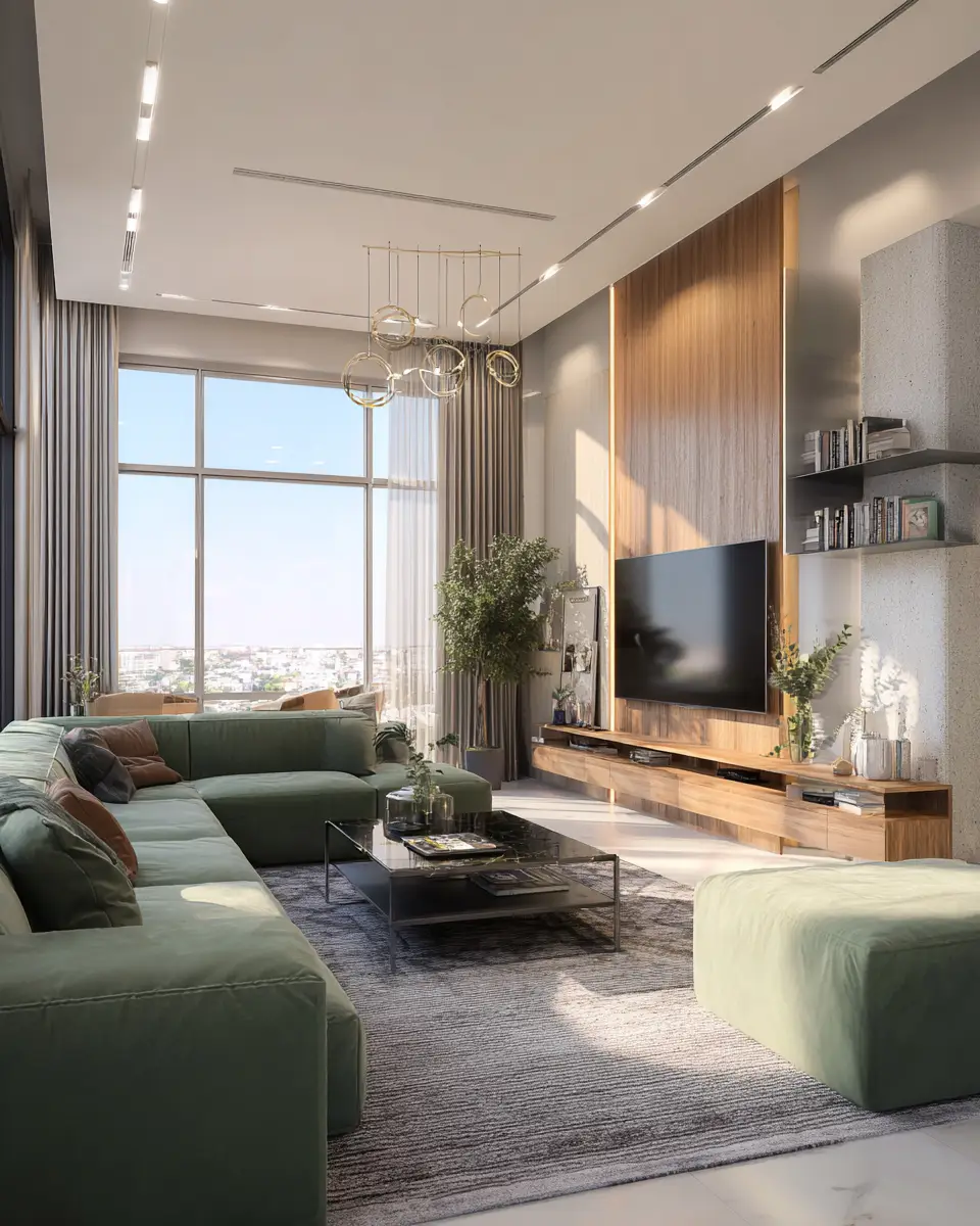 Sage Green Modern Living Room Decor Ideas