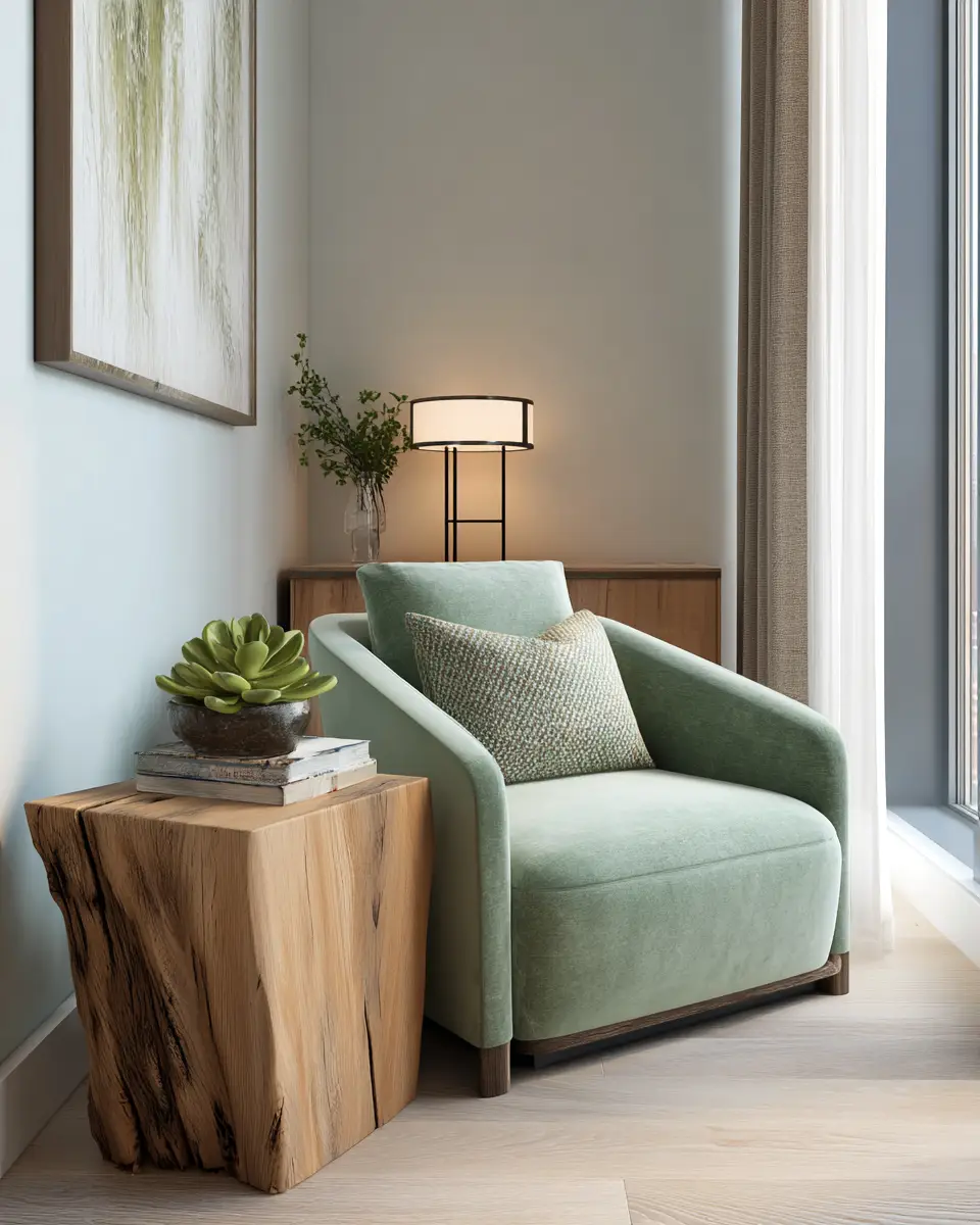 Sage Green Modern Living Room Decor Ideas