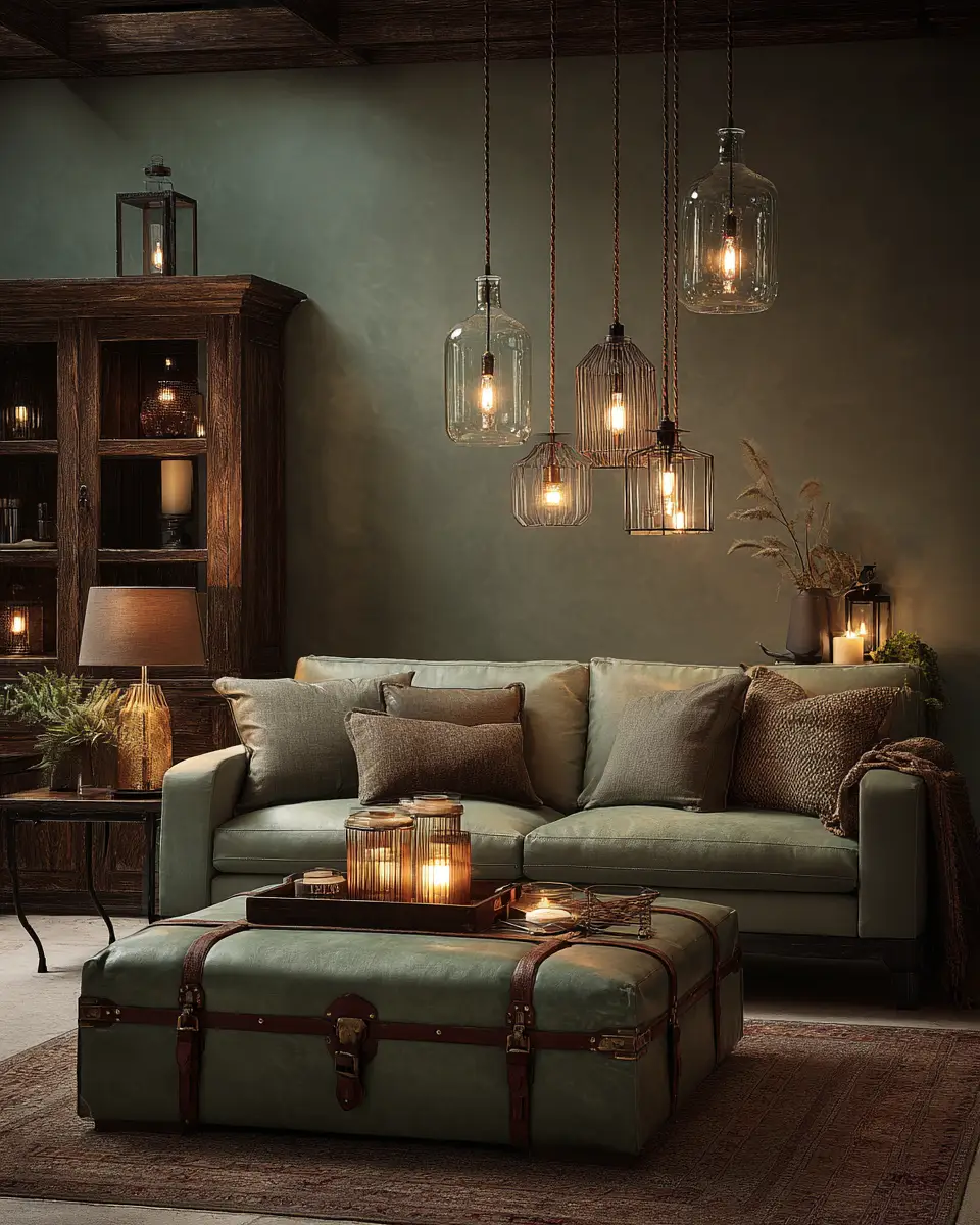 Sage Green Rustic Living Room Decor Ideas