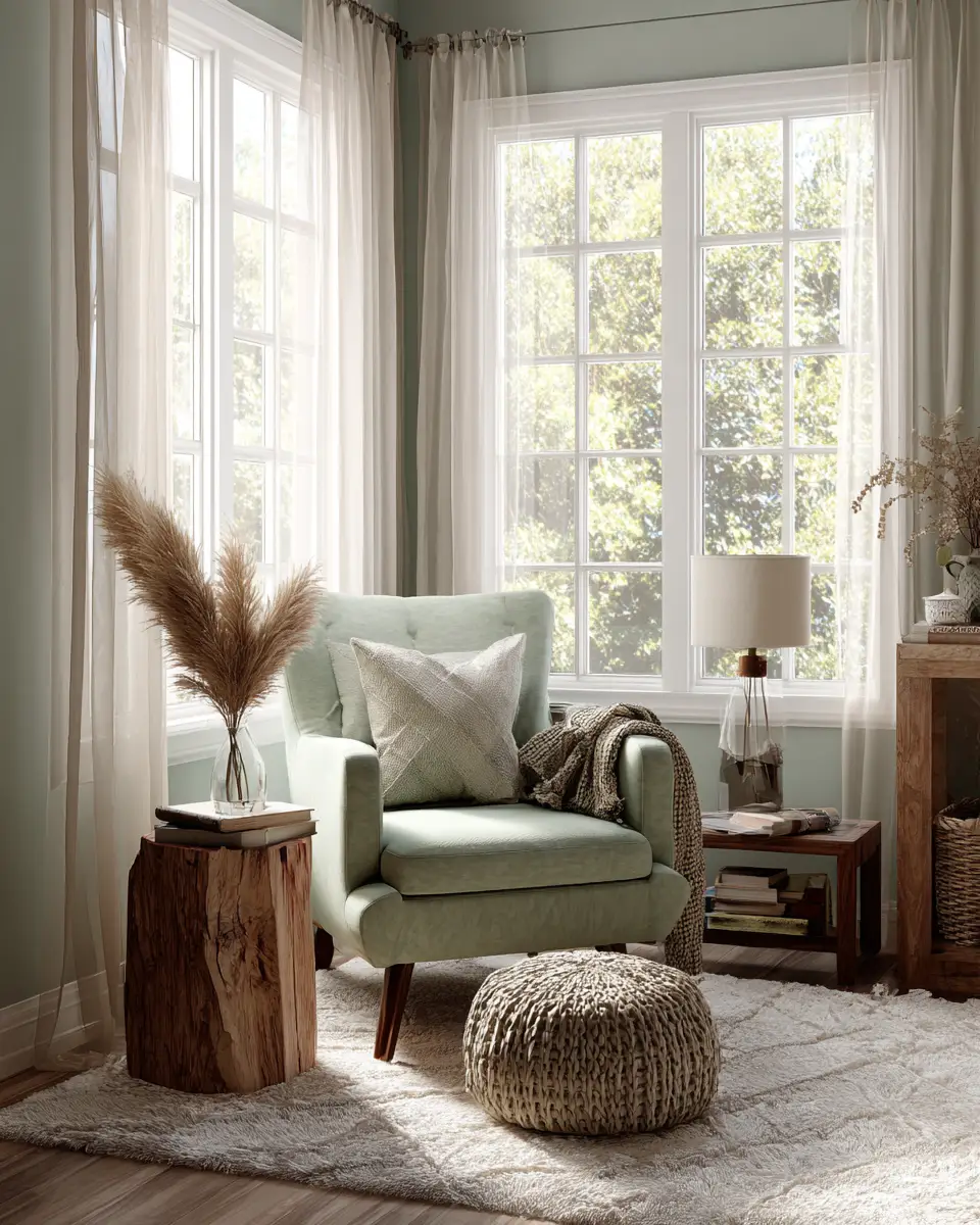 Sage Green Rustic Living Room Decor Ideas