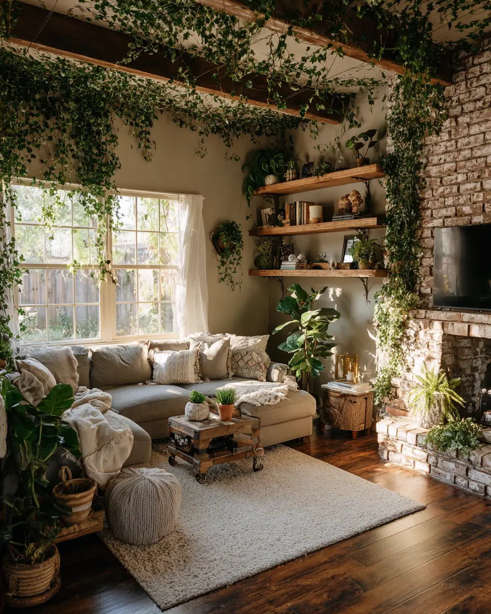 Sage Green Rustic Living Room Decor Ideas