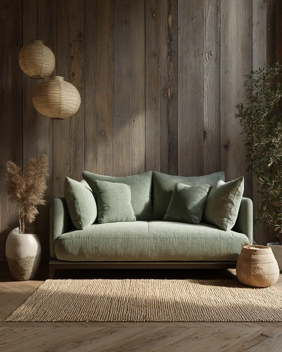 Sage Green Rustic Living Room Decor Ideas