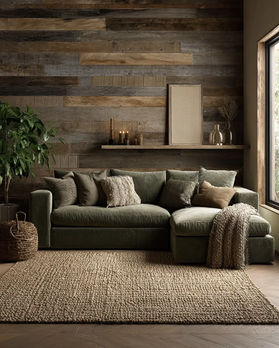 Sage Green Rustic Living Room Decor Ideas