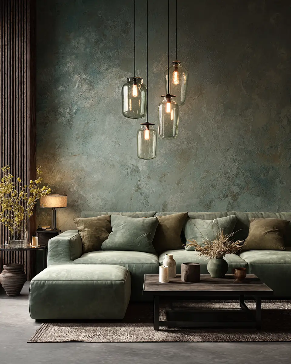 Sage Green Rustic Living Room Decor Ideas