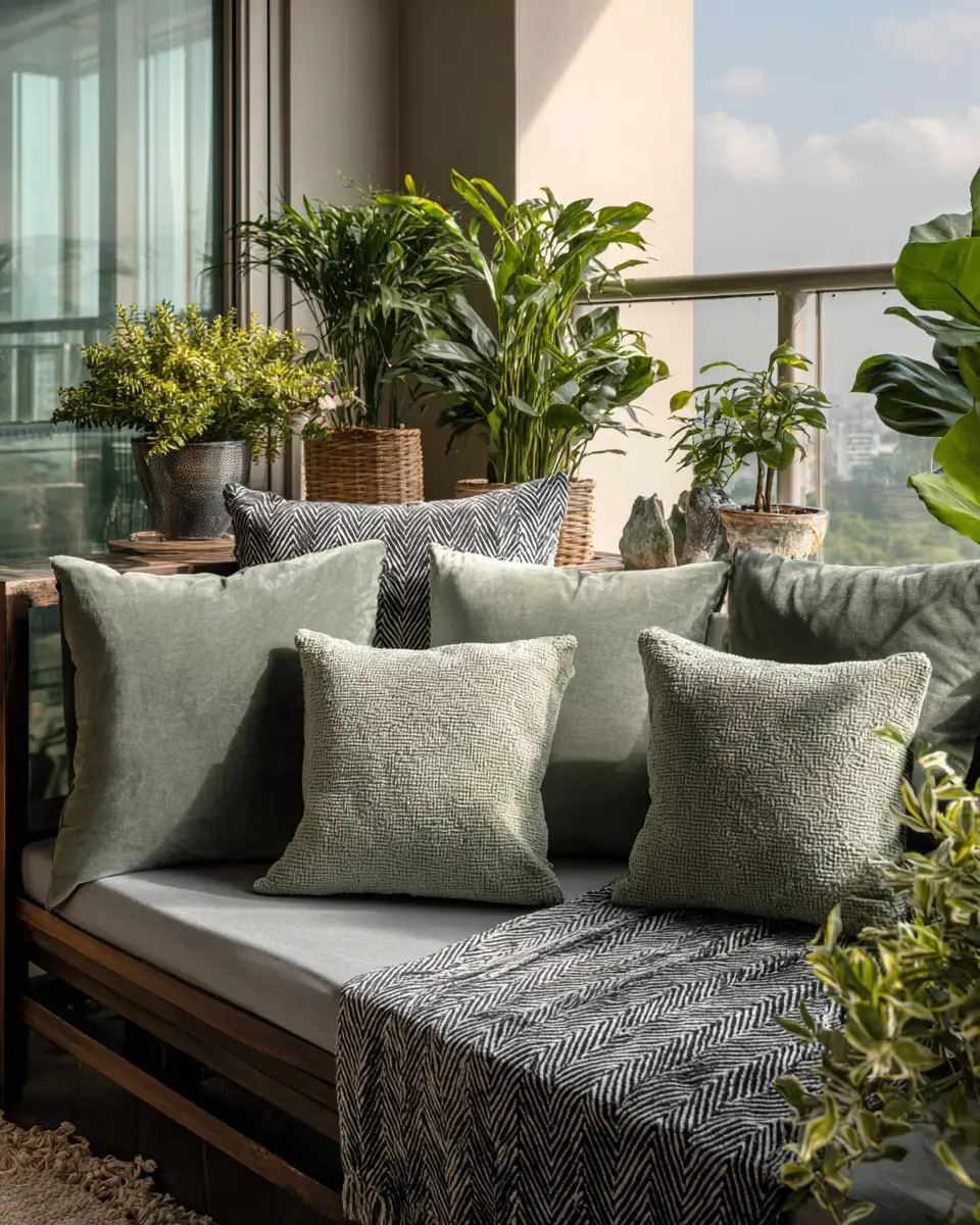 Sage Green Transitional Balcony Decor Ideas