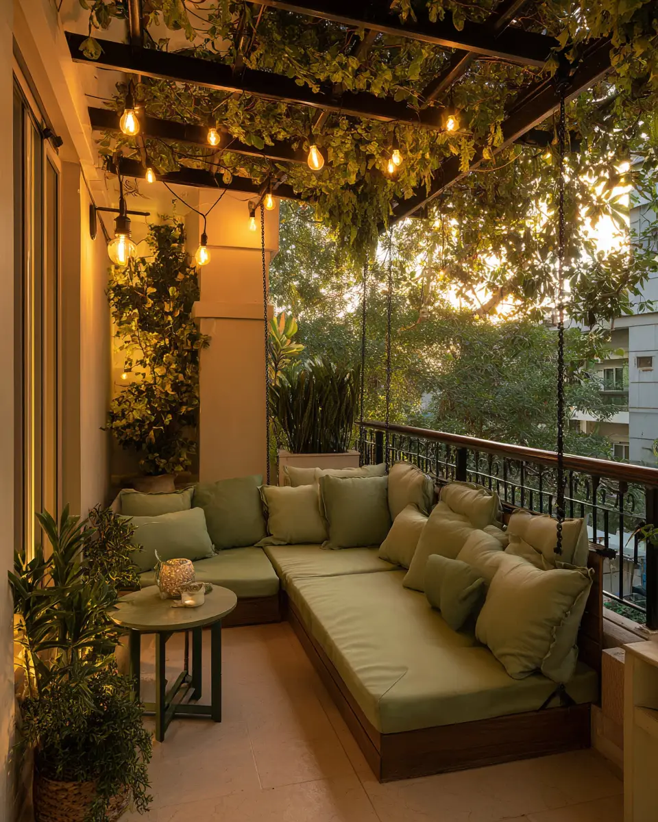 Sage Green Transitional Balcony Decor Ideas