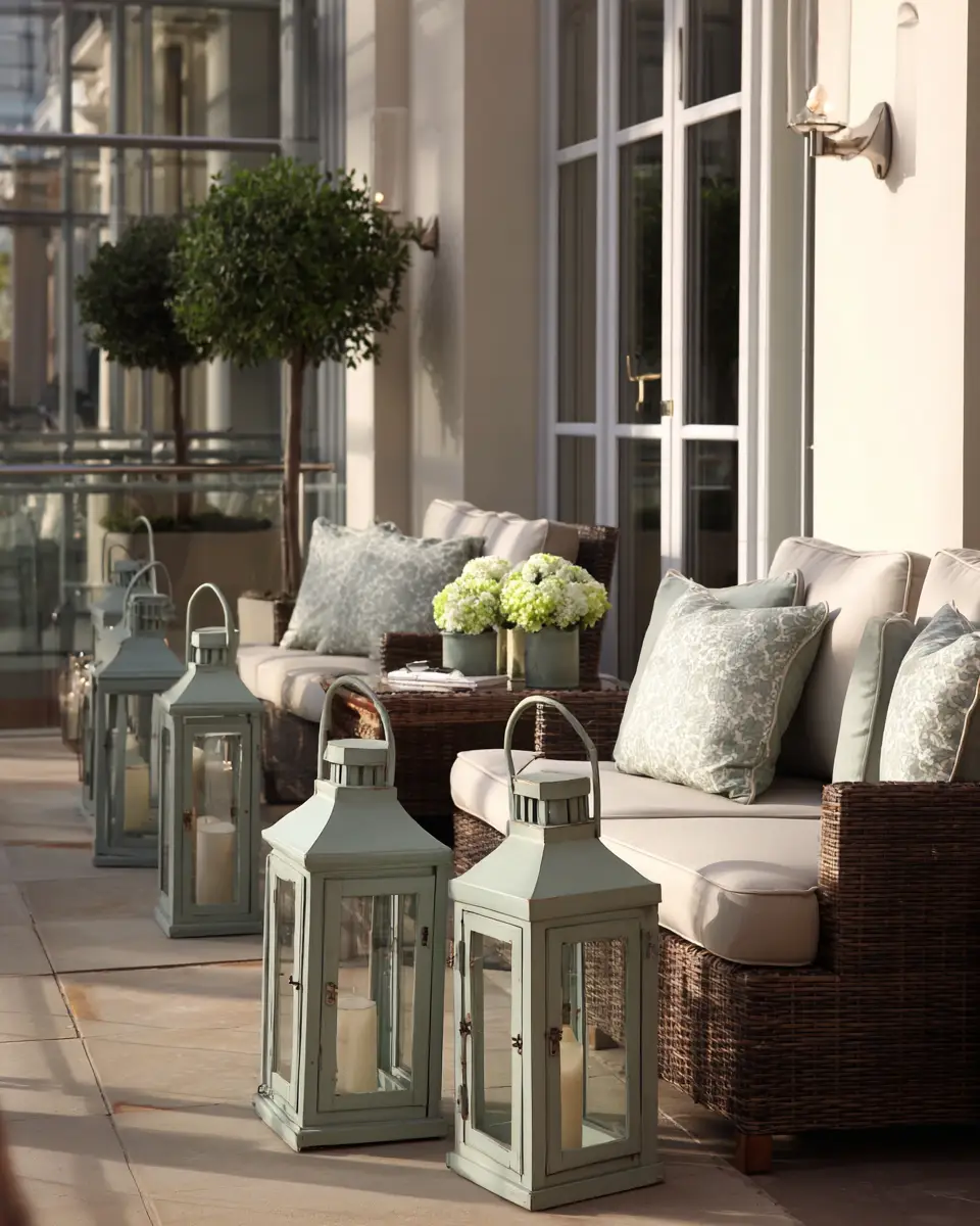 Sage Green Transitional Balcony Decor Ideas