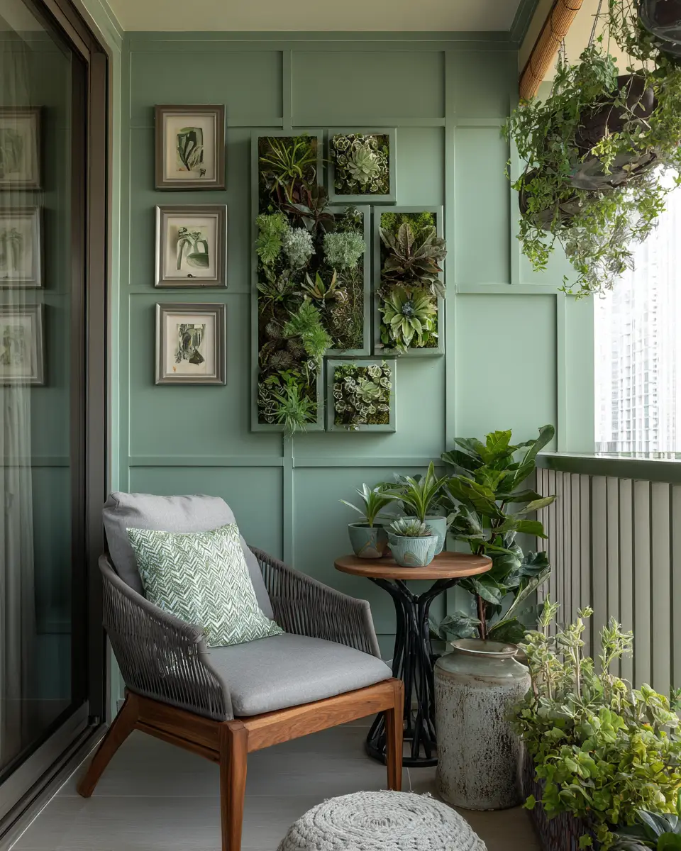 Sage Green Transitional Balcony Decor Ideas