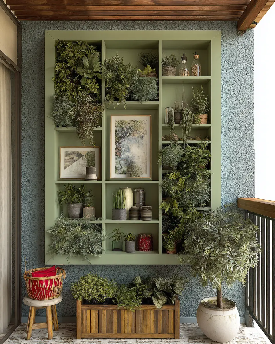 Sage Green Transitional Balcony Decor Ideas