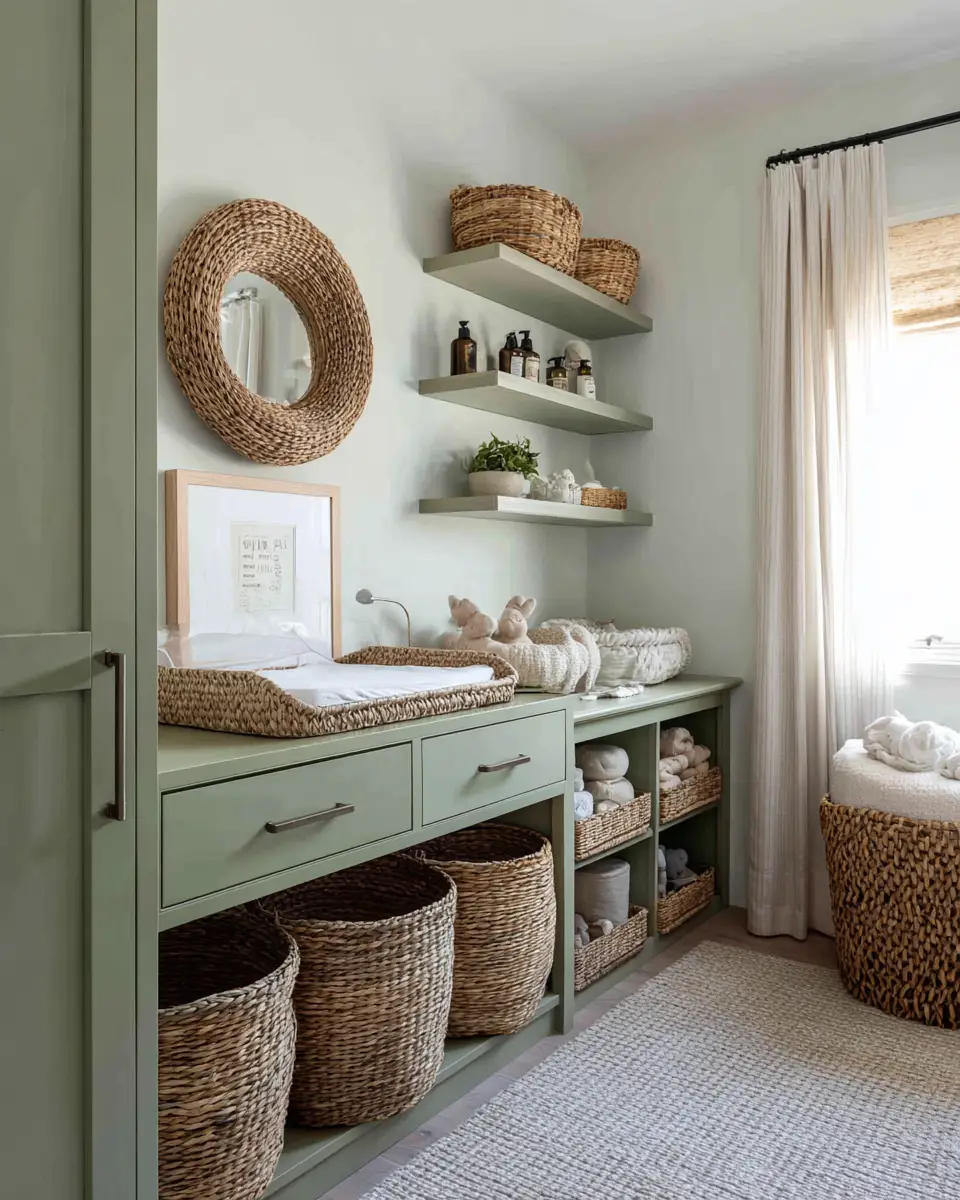Sage Green Transitional Nursery Decor Ideas