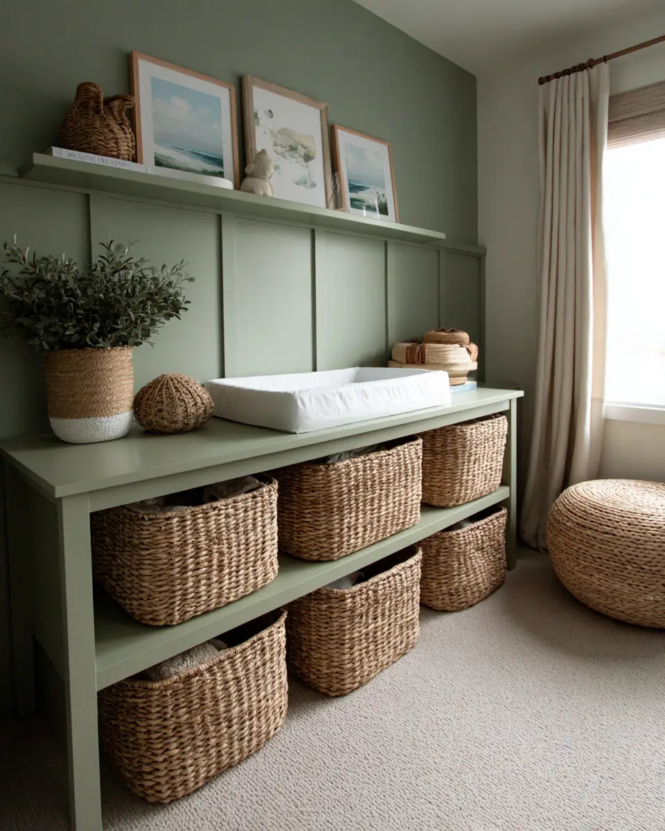 Sage Green Transitional Nursery Decor Ideas