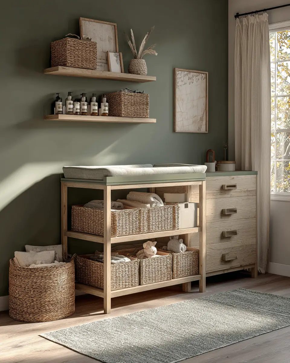 Sage Green Transitional Nursery Decor Ideas