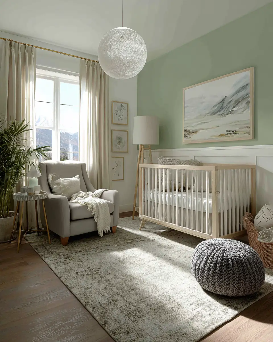 Sage Green Transitional Nursery Decor Ideas