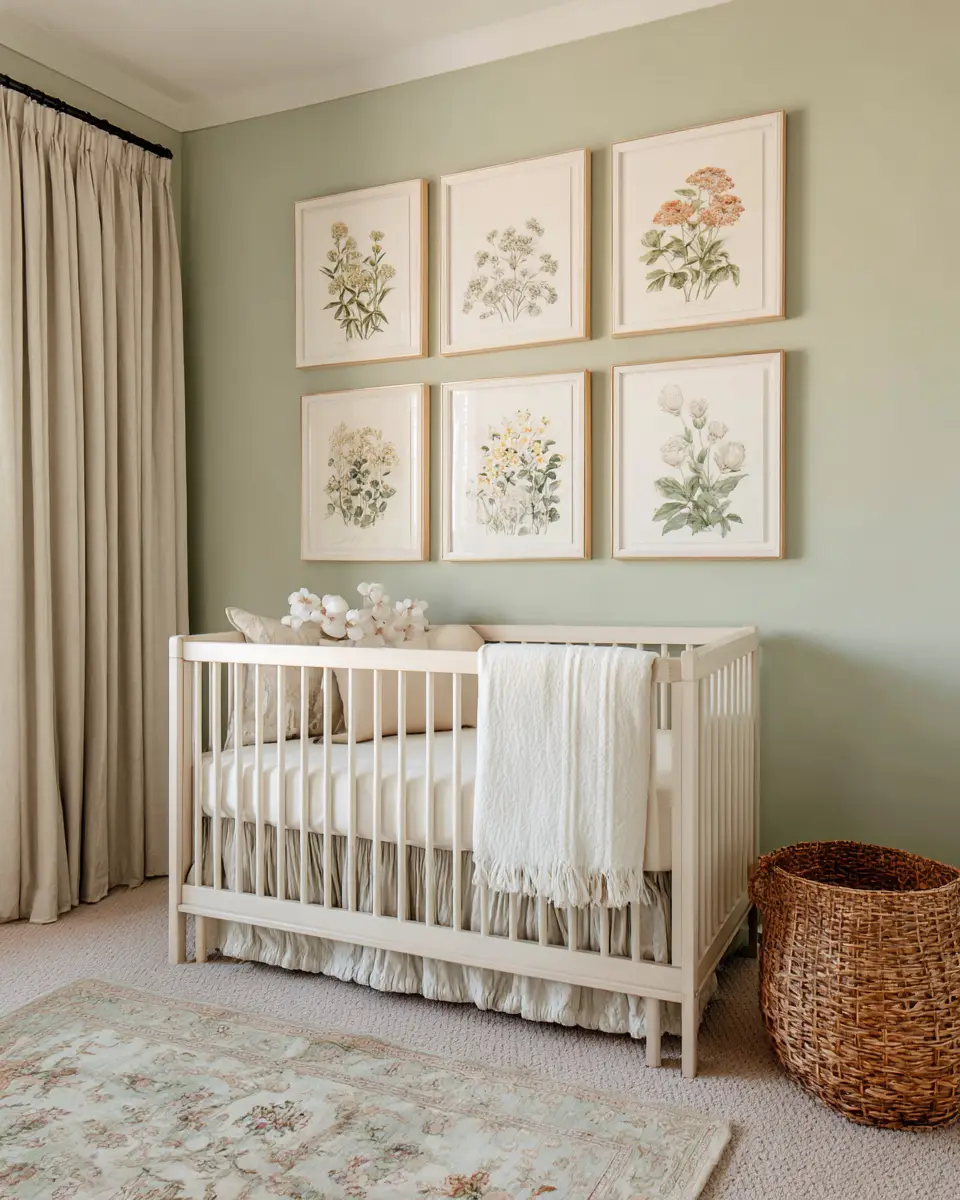 Sage Green Transitional Nursery Decor Ideas