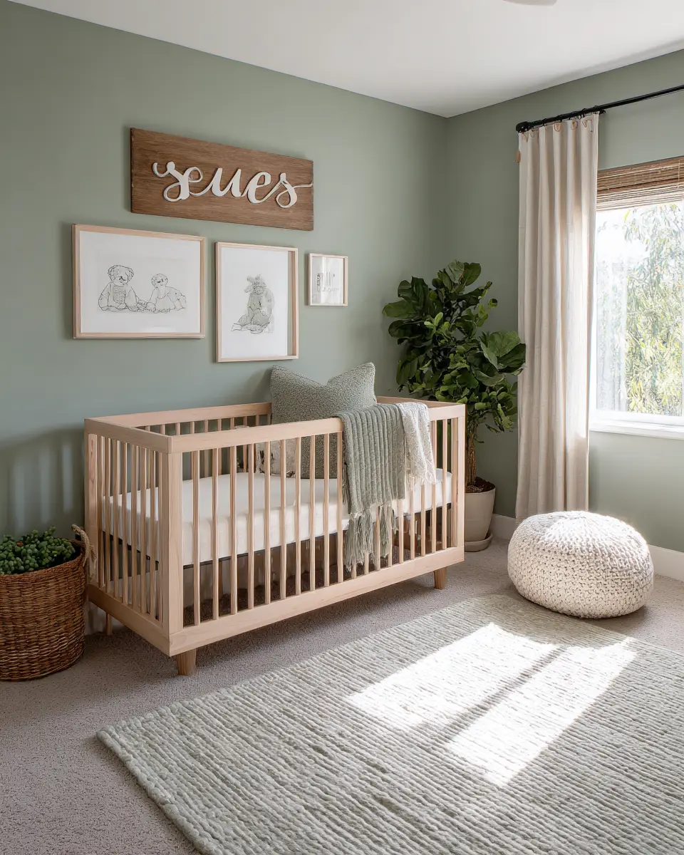 Sage Green Transitional Nursery Decor Ideas