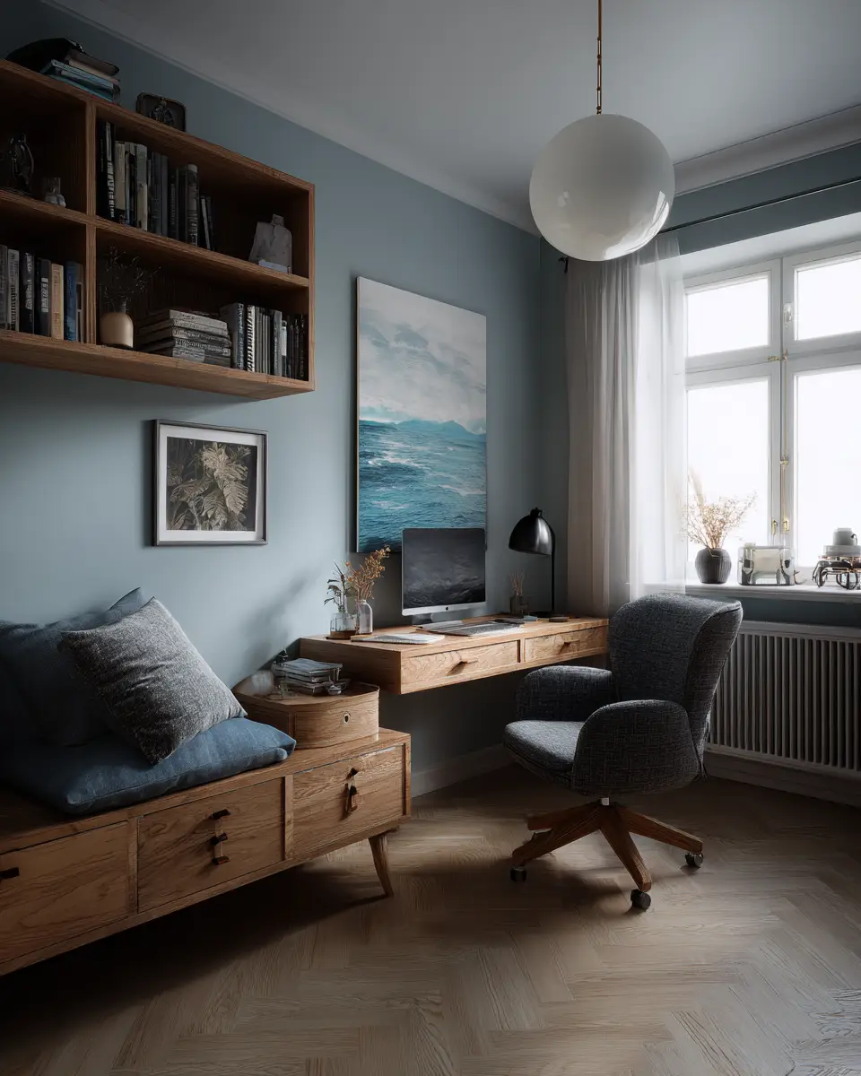 Serene Contemporary Home Office Decor Ideas - Featured