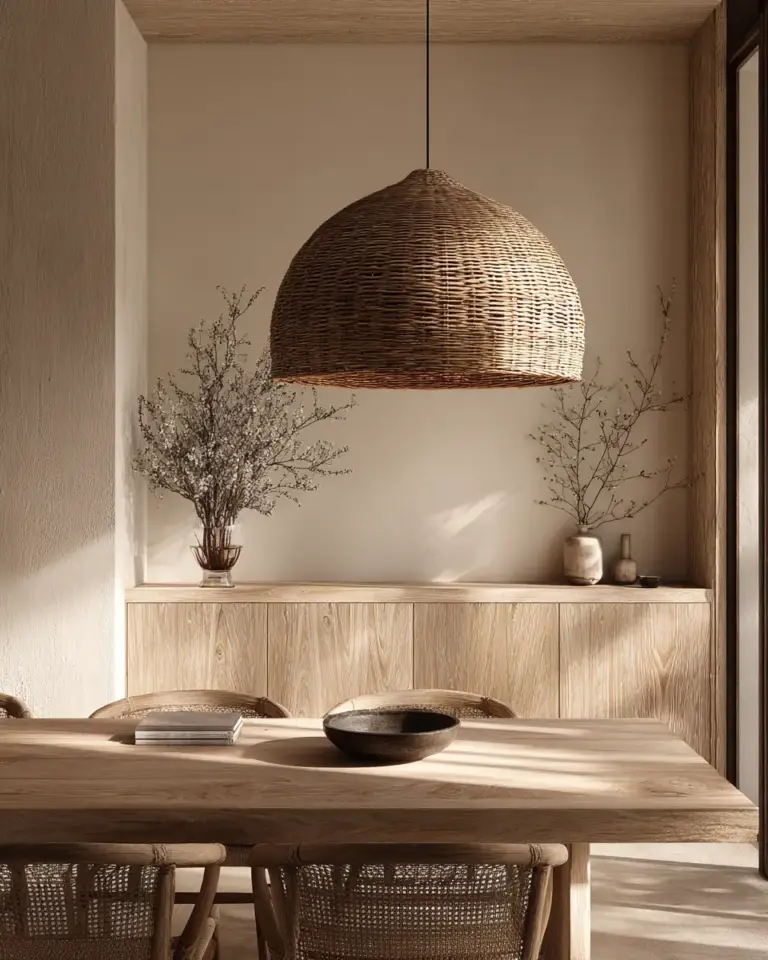 Serene Japandi Dining Room Decor Ideas - Featured