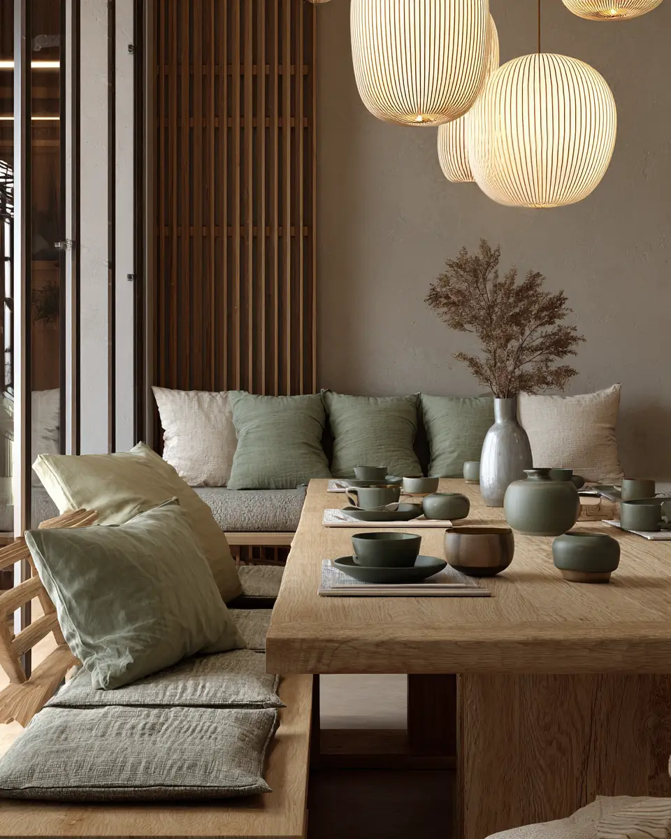 Serene Japandi Dining Room Decor Ideas