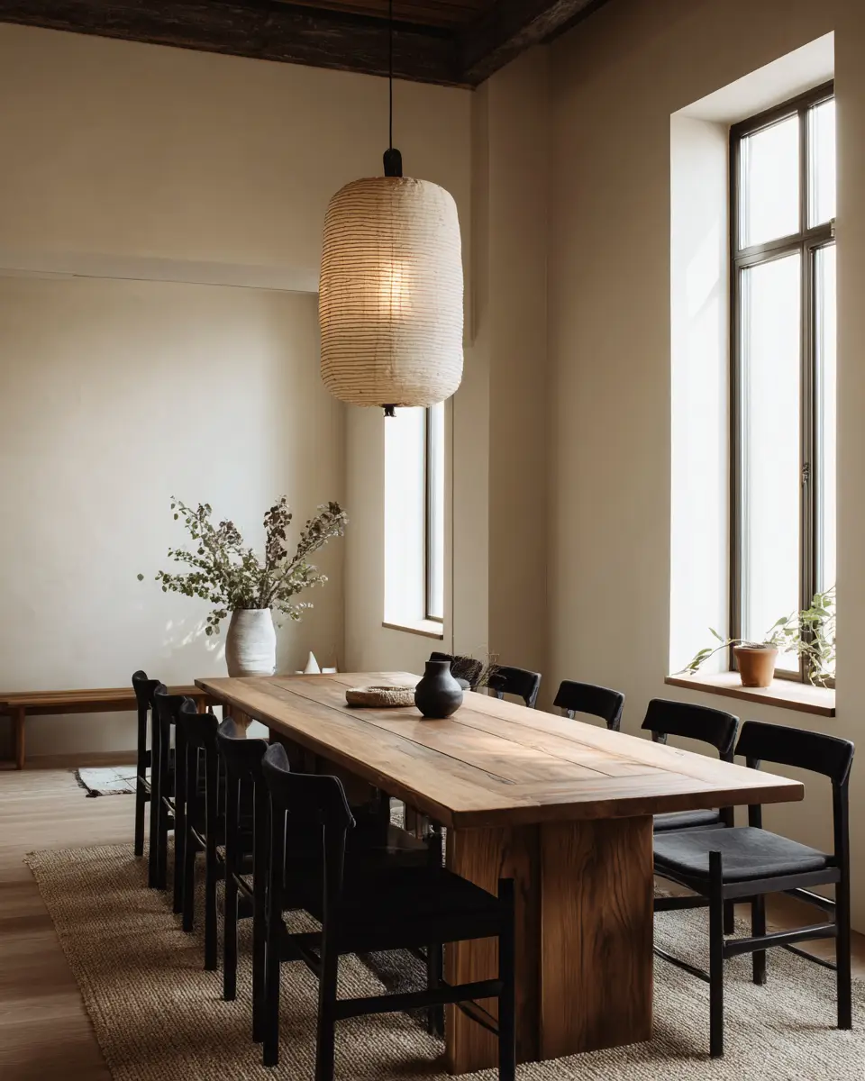 Serene Japandi Dining Room Decor Ideas