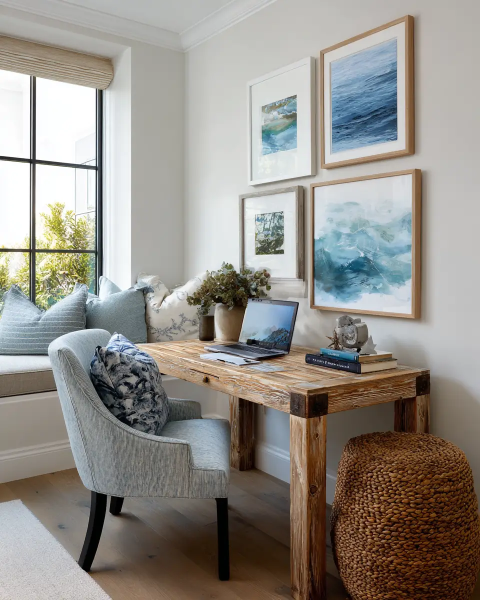 Serene Mediterranean Home Office Decor Ideas - Featured