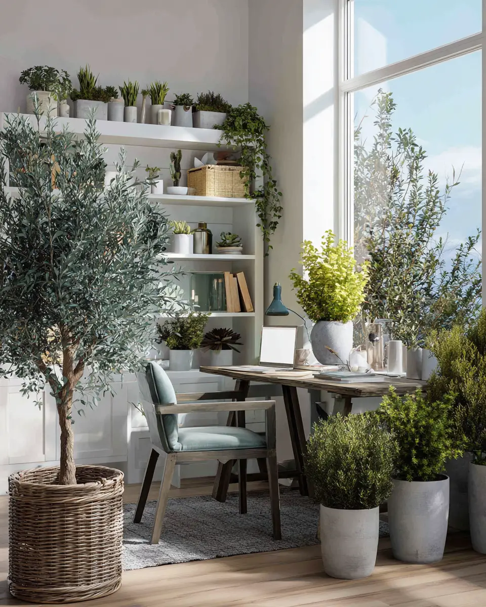 Serene Mediterranean Home Office Decor Ideas