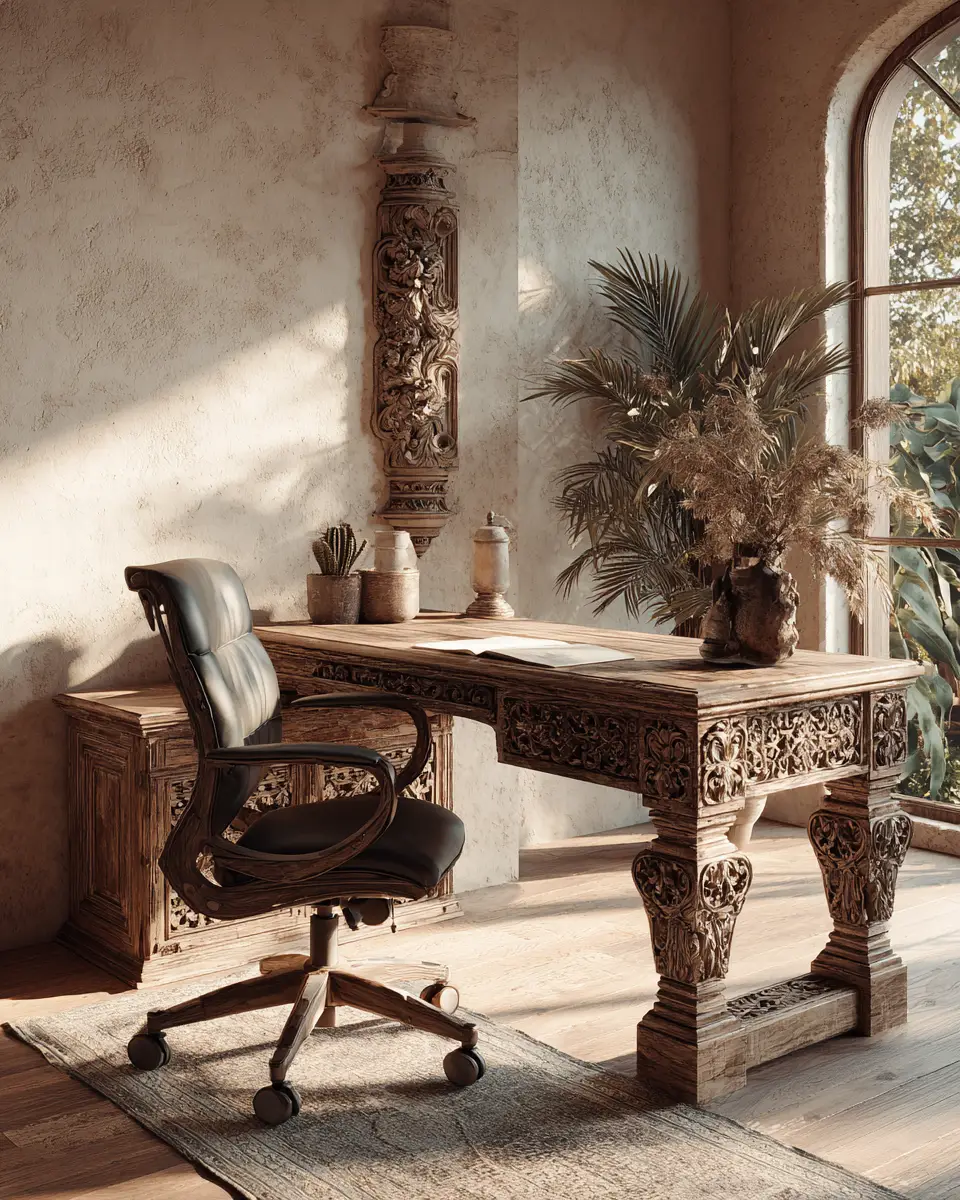 Serene Mediterranean Home Office Decor Ideas