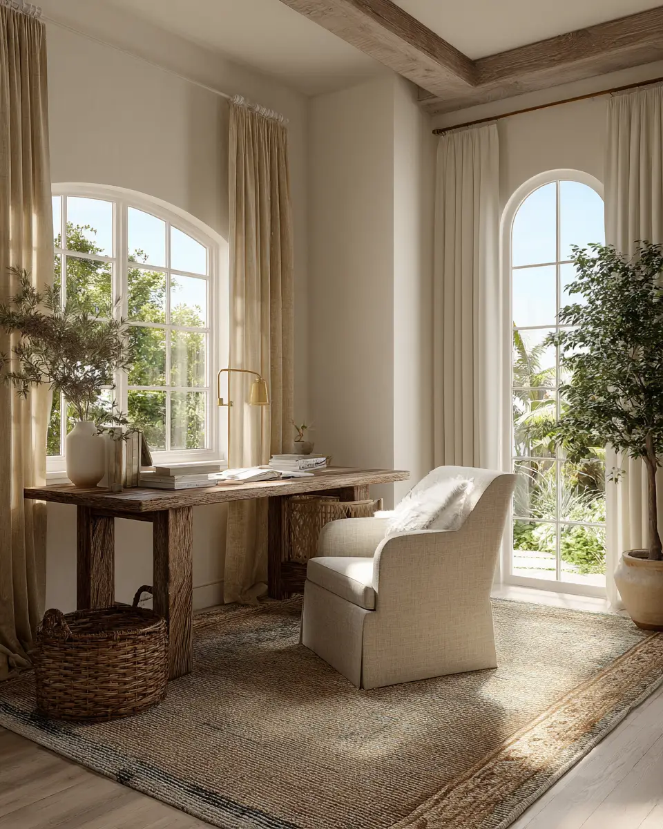 Serene Mediterranean Home Office Decor Ideas