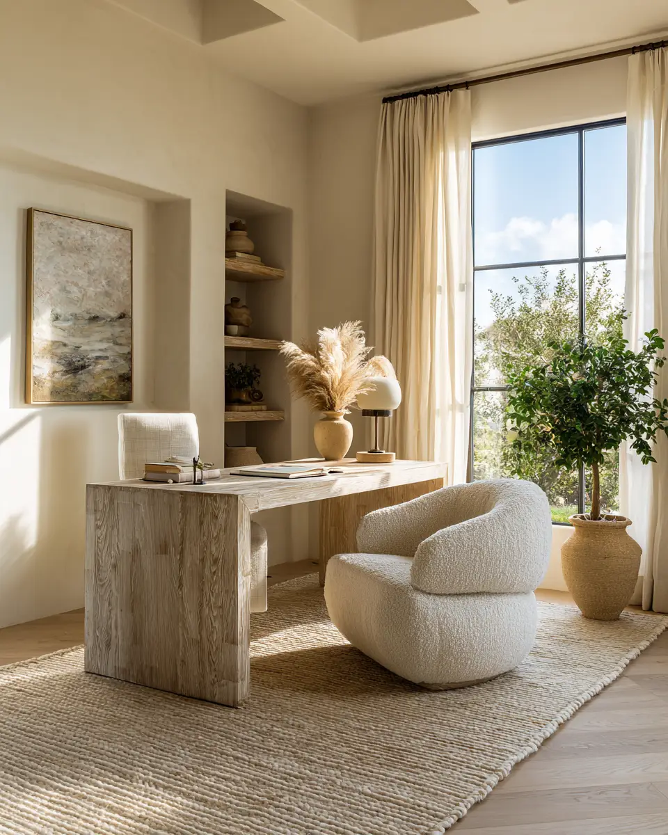 Serene Mediterranean Home Office Decor Ideas