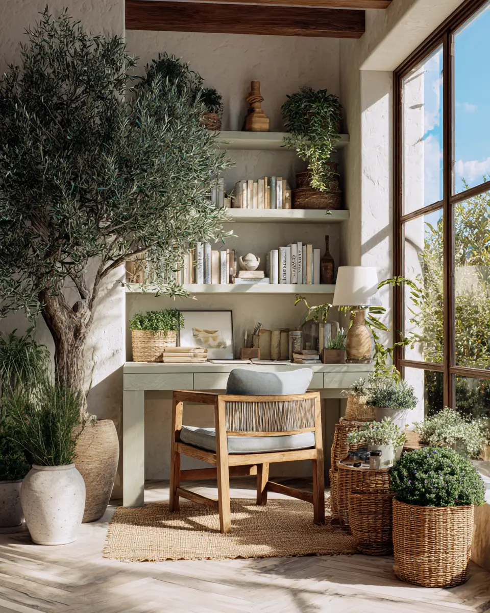 Serene Mediterranean Home Office Decor Ideas